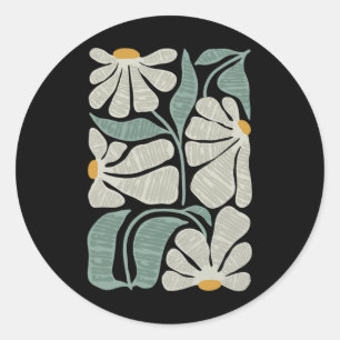 Antitrump för subtle Boho Flowers Runt Klistermärke