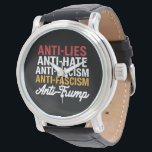 AntiTrump Hate Ligger och fascism Resistent Anti T Armbandsur<br><div class="desc">Anti Trump Hate Ligger och Fascism Resistent Anti Trump 86 45</div>