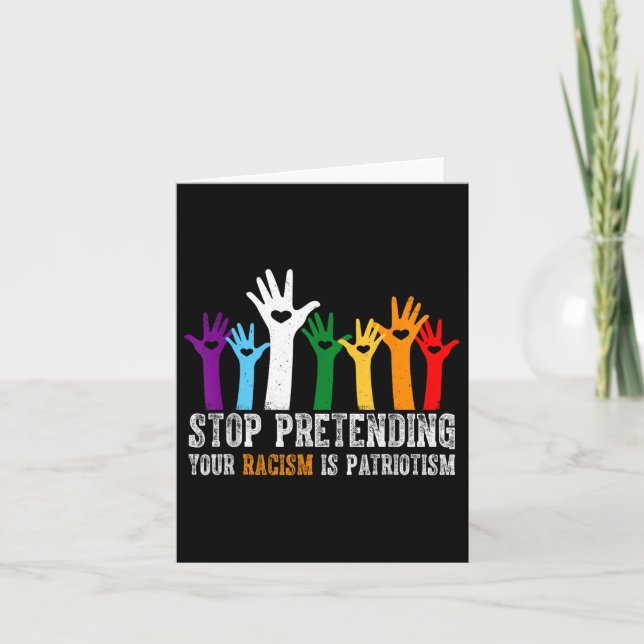 AntiTrump Shirt Sluta att förekomma rasismen är Kort (Framsida)