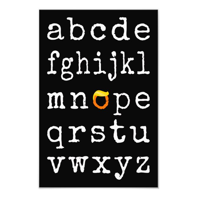 Antitrumpalfabet - Nope V Fototryck (Framsidan)
