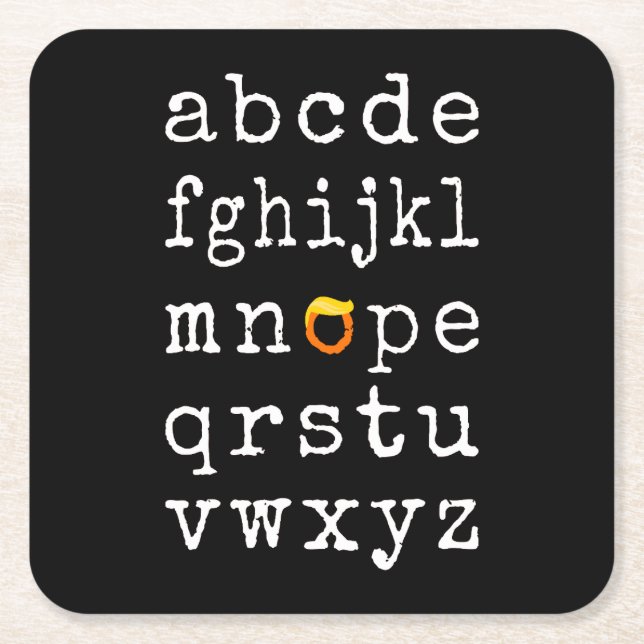 Antitrumpalfabet - Nope V Underlägg Papper Kvadrat (Framsidan)