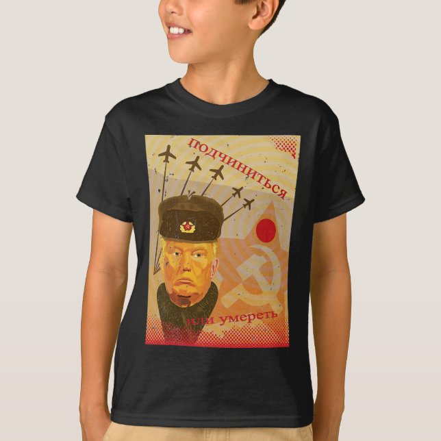 Antitrumpera Ryssland Propaganda Poster Resistens  T Shirt (Framsida)