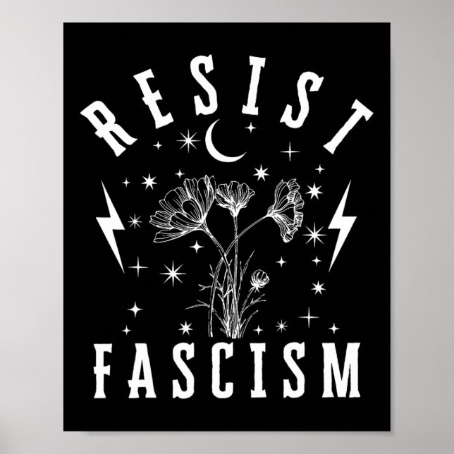 Antitrumpets Blommigt Hate Ljuger och fascismen hå Poster (Framsidan)