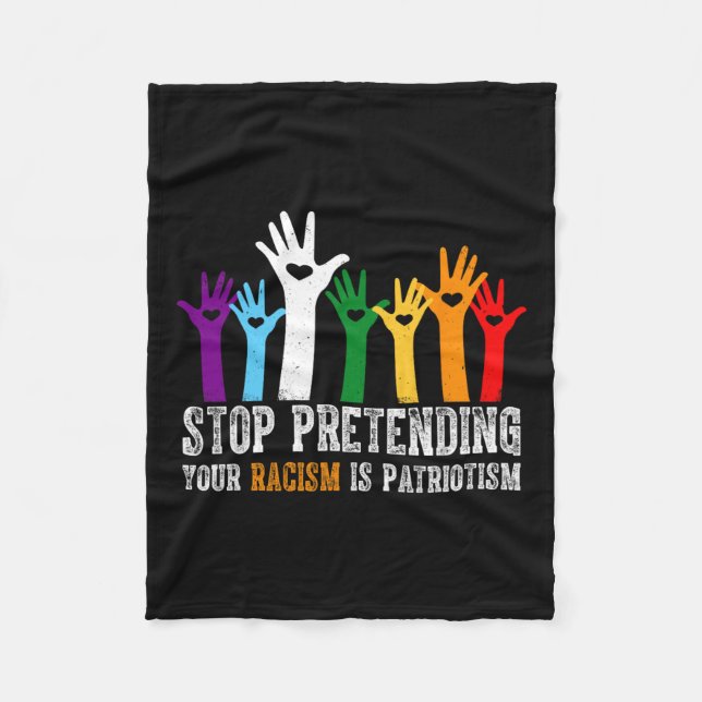 Antitrumpstoppet för din rasism är Patrioti Fleecefilt (Framsidan)