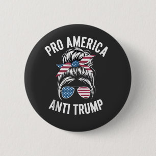 Antitrumpursen mot Amerika USA flagga Resistent Knapp
