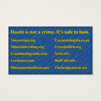 Antivetenskapligt informationskort (Org-personal) Visitkort