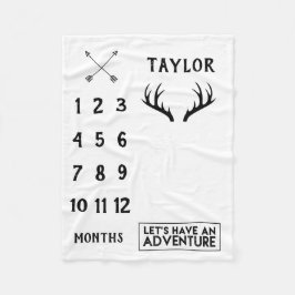 Antler Äventyr Pojke Milestone Blanket Fleecefilt