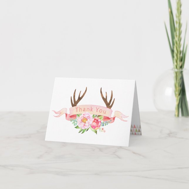 Antler Baby Shower Tack Cards (Framsida)