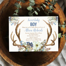 Antler boho rustic Baby dusch-pojke