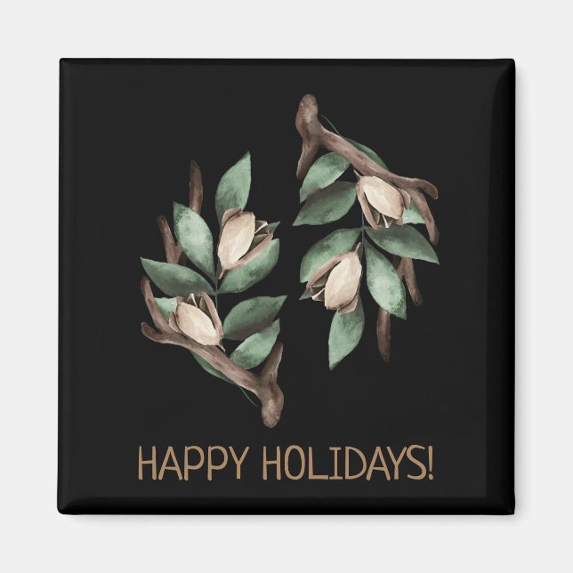 Antler med grönt gren magnet (Framsidan)