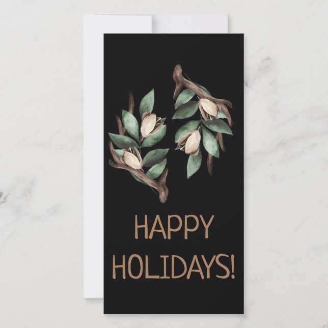 Antler med grönt gren vykort (Framsida)