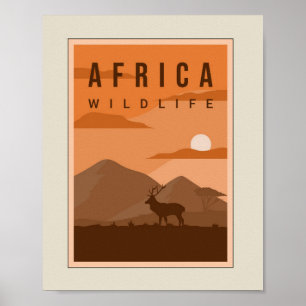 Antler vid Meadow Nature Poster