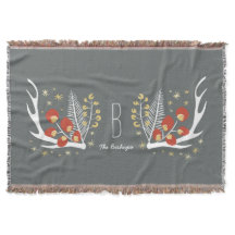 Antlers Berries och Gräs | Throw Blanket