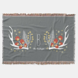 Antlers Berries och Gräs | Throw Blanket Mysfilt