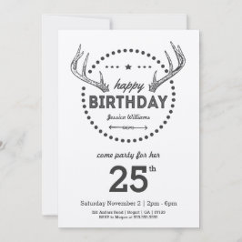 Antlers Birthday Retro inspirerade till inbjudan
