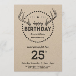 Antlers Birthday Retro inspirerade till inbjudan