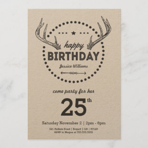 Antlers Birthday Retro inspirerade till inbjudan
