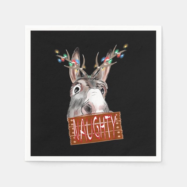 Antlers Ljus Naughty Sign Funny jul Donkey Pappersservett (Framsidan)