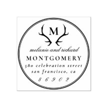 Antlers Monogram Bröllop Namn & Returadress