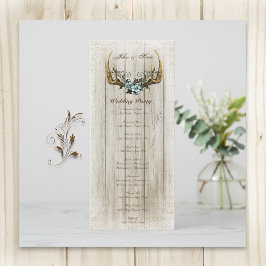 Antlers och Ro Bröllopsprogram Program