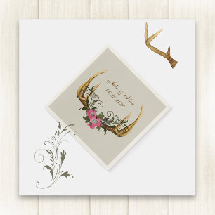 Antlers och Ro Rosa Bröllop Napkins Pappersservett