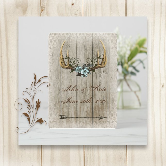 Antlers och Ro Rustic bröllopsinbjudan Inbjudningar (Skapare uppladdad)