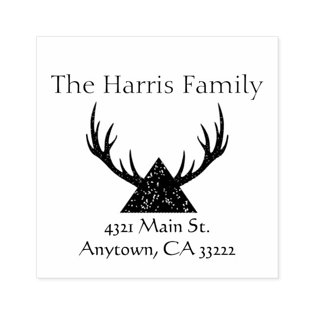 Antlers Silhouette Personlig Stämpel (Tryck)