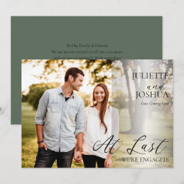 Äntligen är vi engagerade för Photo Förlovning-med Meddelande