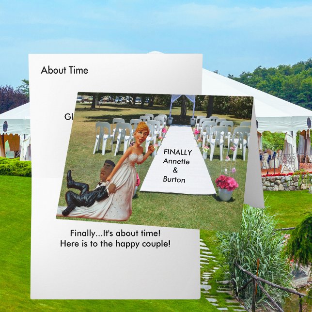 Äntligen Bröllop Roligt Interracialt Par Hälsar Kort (Finally Wedding Funny Interracial Couple Greeting Card)