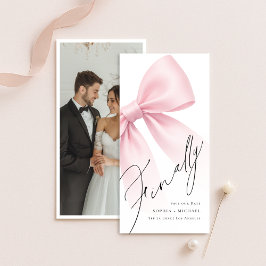 Äntligen Elegant Modern Rosa Slinga Bokmärke Foto Spara Datumet