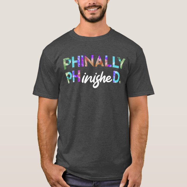 Äntligen Färdig Doktor PhD fam T Shirt (Framsida)
