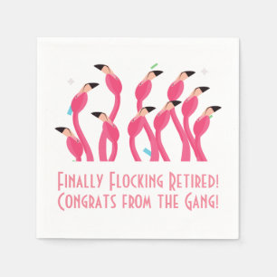 Äntligen Flockar Pensionerad Flamingo Pensionär Pappersservett
