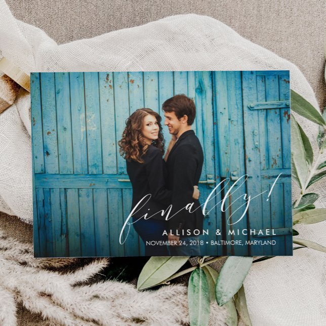 Äntligen Kalligrafiskript Spara datum Spara Datumet (Skapare uppladdad)