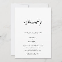 Äntligen Minimalistisk Bröllopsinbjudan i Script