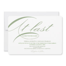 Äntligen Modern Calligraphy Bröllop Grönt