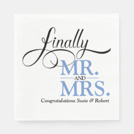 Äntligen Mr och Mrs Bröllopsfest Cocktail Pappersservett