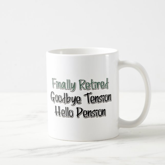 Äntligen pensionerad: Adjö, Hej, pension Kaffemugg (Höger)