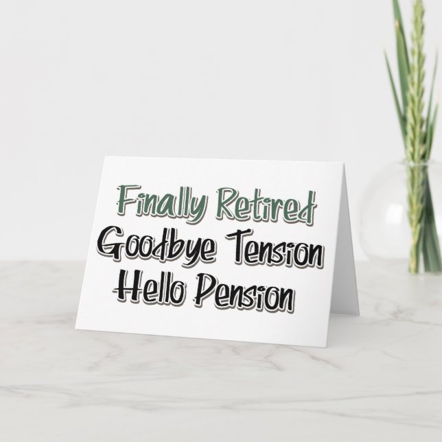 Äntligen pensionerad: Adjö, Hej, pension Kort (Framsida)