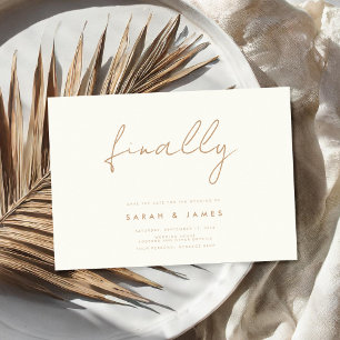 Äntligen sparar modern, minimalistisk ivorianskand spara datumet