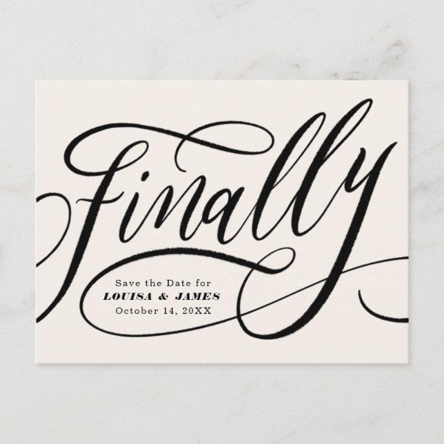 Äntligen uppskjuten Ändra datum Spara datum Vykort (Framsida)