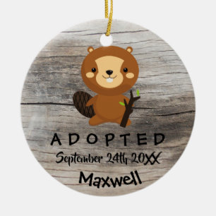 Antogs - Anpassad bäver-adoptionsgåva Julgransprydnad Keramik
