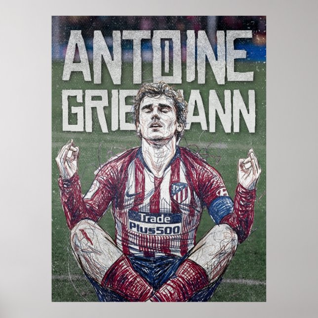 Antoine Griezmann Zen Meditation Illustration Poster (Framsidan)