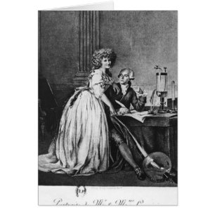 Antoine Laurent Lavoisier och hans fru Hälsningskort