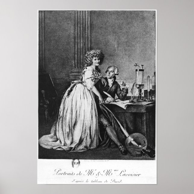 Antoine Laurent Lavoisier och hans fru Poster (Framsidan)