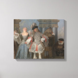 Antoine Watteau - de Fransk Komikerna Canvastryck