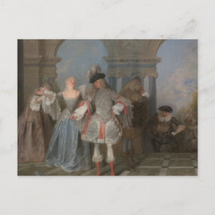 Antoine Watteau - de Fransk Komikerna Vykort