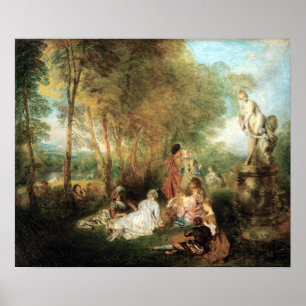 Antoine Watteau Feast of Kärlek Poster