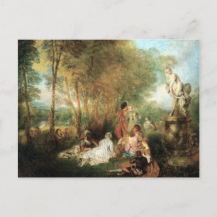 Antoine Watteau Feast of Kärlek Vykort