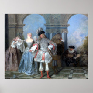 Antoine Watteau Fransk Komiker Poster