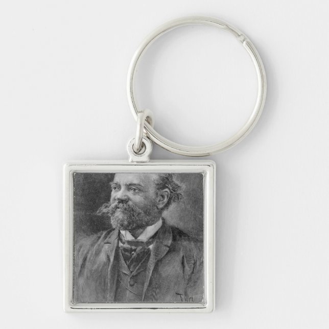 Anton Dvorak, 1894 Fyrkantig Silverfärgad Nyckelring (Framsidan)